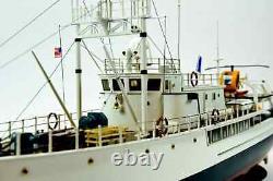RV Calypso Research Vessel Handmade Wood Ship Model with Lights, 36 Long, Museum