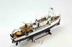 RV Calypso Research Vessel Handmade Wood Ship Model with Lights, 36 Long, Museum