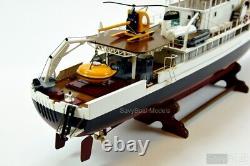 RV Calypso Research Vessel Handmade Wood Ship Model with Lights, 36 Long, Museum
