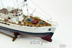 RV Calypso Research Vessel Handmade Wood Ship Model with Lights, 36 Long, Museum