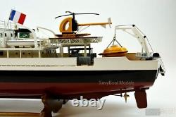 RV Calypso Research Vessel Handmade Wood Ship Model with Lights, 36 Long, Museum