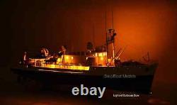 RV Calypso Research Vessel Handmade Wood Ship Model with Lights, 36 Long, Museum