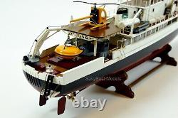 RV Calypso Research Vessel Handmade Wooden Ship Model with lights