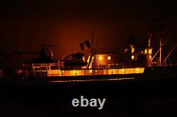 RV Calypso Research Vessel Handmade Wooden Ship Model with lights