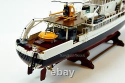 RV Calypso Research Vessel Handmade Wooden Ship Model with lights