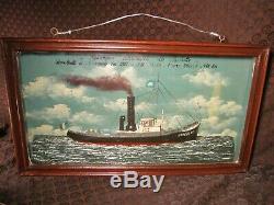 Rare 1917 Tug Boat Shadow Box Model