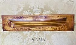 Rare 19th Century Ship builders Half Hull Scale Model Boat Mahogany Maple Burl
