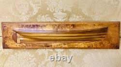 Rare 19th Century Ship builders Half Hull Scale Model Boat Mahogany Maple Burl