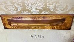 Rare 19th Century Ship builders Half Hull Scale Model Boat Mahogany Maple Burl