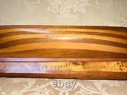 Rare 19th Century Ship builders Half Hull Scale Model Boat Mahogany Maple Burl