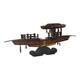 Rare Antique Early 20th Century Chinese Hand-carved Wooden Boat Model On Stand