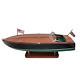 Rare Vintage Garwood Speedster Wooden Model Boat 21 With Wooden Stand