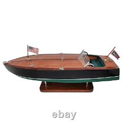 Rare Vintage Garwood Speedster Wooden Model Boat 21 with Wooden Stand