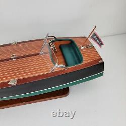 Rare Vintage Garwood Speedster Wooden Model Boat 21 with Wooden Stand