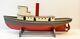 Rare Vintage Steam Tug Boat Wood Model With Motor 1940's Very Heavy