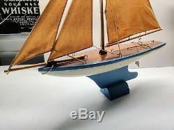 Rare Vintage Toy Model Real Wood Sailboat Pond Boat Sailing Yacht Wongs