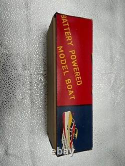 Rare Wooden Model Boat Battery Powered Union Japan It Does Work & Lights Up