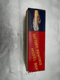 Rare Wooden Model Boat Battery Powered Union Japan It Does Work & Lights Up