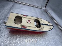 Rare Wooden Model Boat Battery Powered Union Japan It Does Work & Lights Up