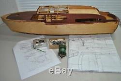 Rc Vintage 50' Catalina Cruiser Partially Built Wood Model Boat By Sterling