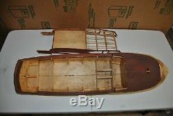 Rc Vintage 50' Catalina Cruiser Partially Built Wood Model Boat By Sterling