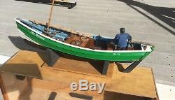 Rc scale wood model fishing boat coble sail electric sailboat yacht