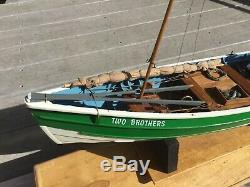 Rc scale wood model fishing boat coble sail electric sailboat yacht