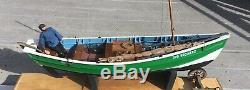 Rc scale wood model fishing boat coble sail electric sailboat yacht