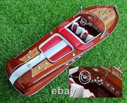 Red Riva Aquarama Speed Boat Wooden Model 21 Ferrari of the Sea Nautical Decor