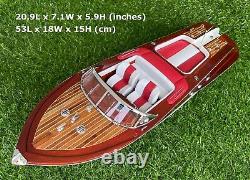 Red Riva Aquarama Speed Boat Wooden Model 21 Ferrari of the Sea Nautical Decor