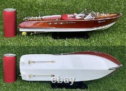 Red Riva Aquarama Speed Boat Wooden Model 21 Ferrari of the Sea Nautical Decor