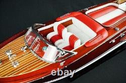Red Riva Aquarama Wooden Speed Boat Model 116 Decoration Handmade Birthday Gift