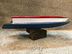 Remote Control Tunnel Hull Wooden Model Speed Boat #2 (29 long), K&B 3.5cc