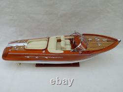 Riva Aquarama 20 Cream Wood Model Boat L50 Handmade Italian Speed Boat