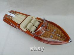Riva Aquarama 20 Cream Wood Model Boat L50 Handmade Italian Speed Boat