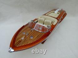Riva Aquarama 20 Cream Wood Model Boat L50 Handmade Italian Speed Boat