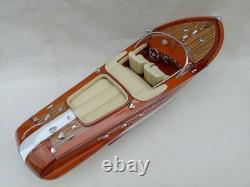 Riva Aquarama 20 Cream Wood Model Boat L50 Handmade Italian Speed Boat