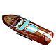 Riva Aquarama 20 White Blue Wood Model Boat 53cm Handmade Italian Speed Boat