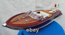 Riva Aquarama 20 White-Brown Seat Handmade Wood Model Boat L50cm