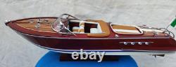 Riva Aquarama 20 White-Brown Seat Handmade Wood Model Boat L50cm