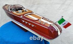 Riva Aquarama 20 White-Brown Seat Handmade Wood Model Boat L50cm