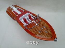 Riva Aquarama 20 White-Red High Quality Wood Model Boat L50 Handmade Home Decor