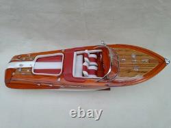Riva Aquarama 20 White-Red High Quality Wood Model Boat L50 Handmade Home Decor