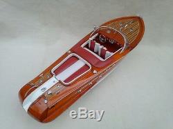 Riva Aquarama 20 White-Red High Quality Wood Model Boat L50 Handmade Home Decor