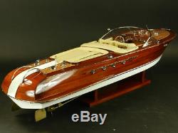 Riva Aquarama 20 Wood Model Boat L 53 cm Handmade Italian Speed Boat Handcraft