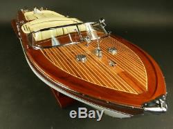 Riva Aquarama 20 Wood Model Boat L 53 cm Handmade Italian Speed Boat Handcraft
