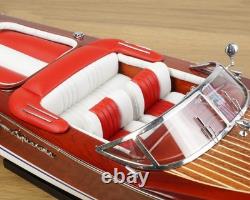 Riva Aquarama 21 Red Seat Quality Wood Model Boat Xmas Gift Free Shipping