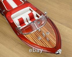 Riva Aquarama 21 Red Seat Quality Wood Model Boat Xmas Gift Free Shipping