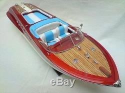 Riva Aquarama 26 Quality Wood Model Boat White-blue Handmade Italian Boat