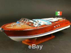 Riva Aquarama 26 Wood Model Boat L 67 cm Handmade Italian Speed Boat Handcraft